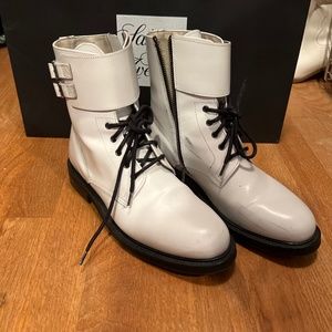 All Saints White Combat Boot